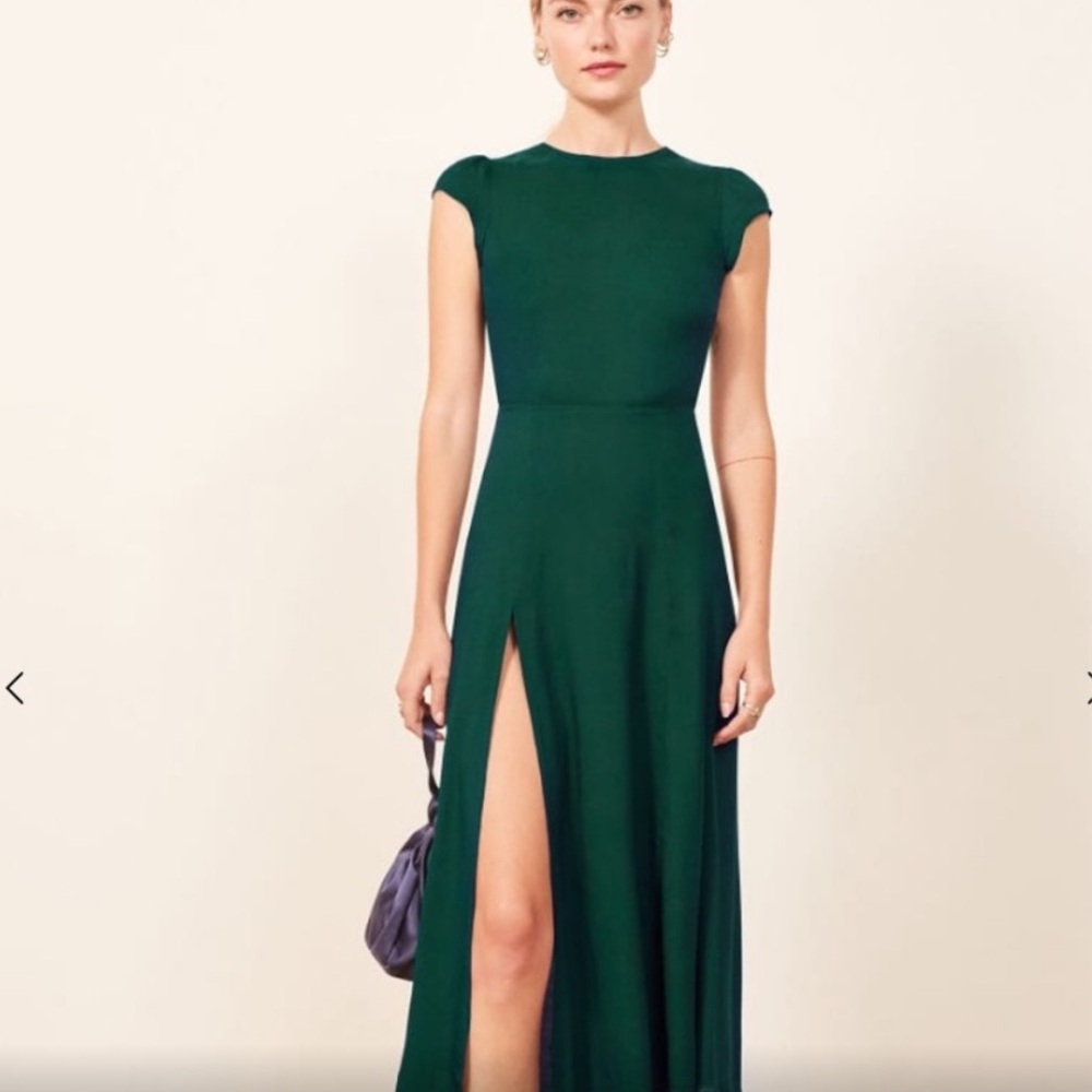 Reformation Gavin dress Dark Green